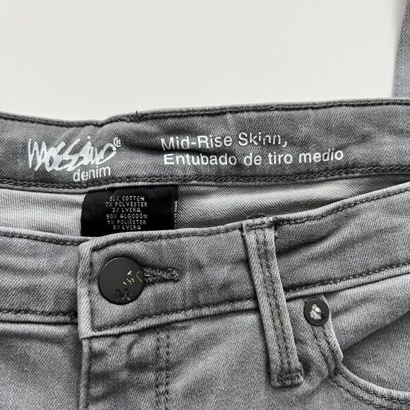 Mossimo Denim Gray Mid-Rise Skinny Leg Cotton Jeans 14R - Picture 2 of 6